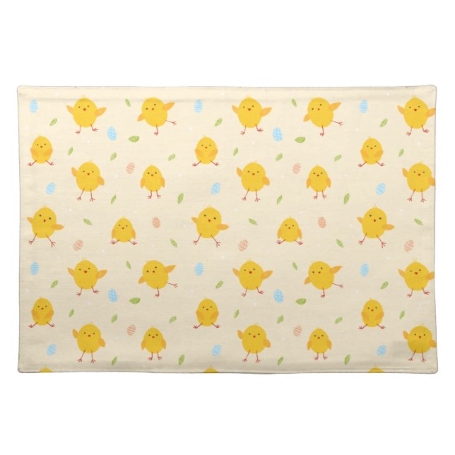 Cute Easter Chicks Pattern Cloth Placemat (Front)