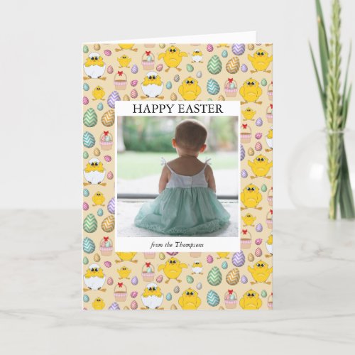Cute Easter Chicks Pattern  Holiday Card