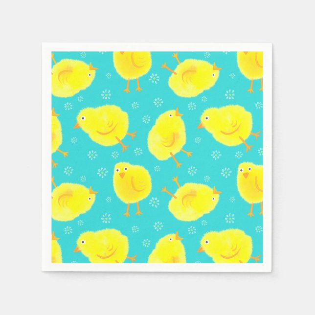 Cute Easter Chicks Pattern Napkins (Front)