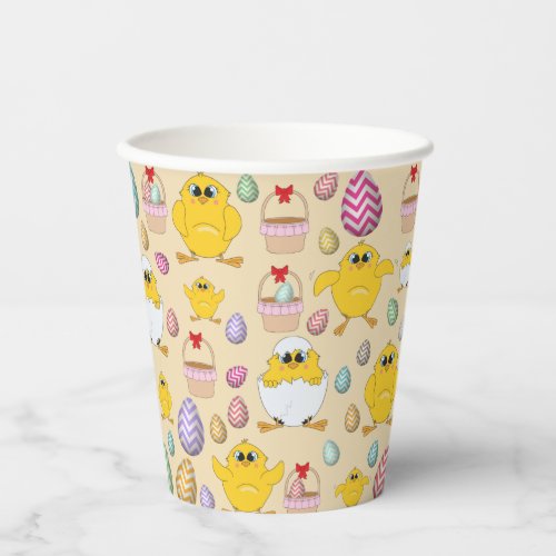 Cute Easter Chicks Pattern Paper Cups