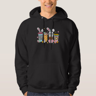 Cute Easter Coffee Bunny Latte Coffee Easter 2023  Hoodie