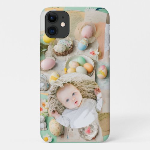 Cute Easter collage scrapbook photo  iPhone 11 Case