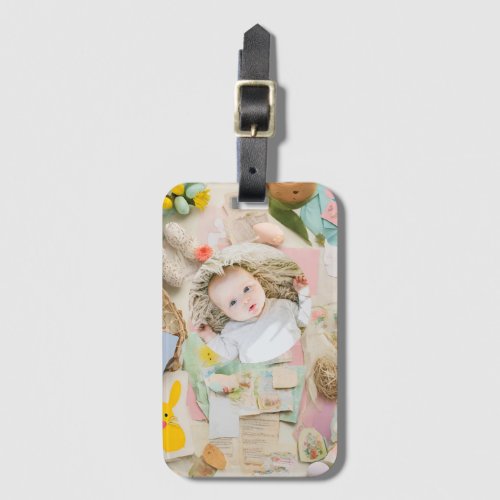 Cute Easter collage scrapbook photo  Luggage Tag