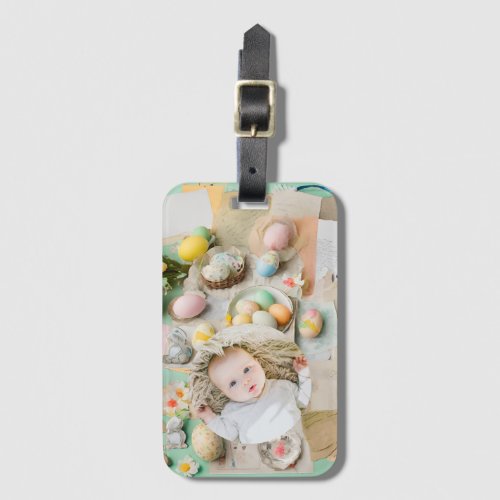 Cute Easter collage scrapbook photo  Luggage Tag