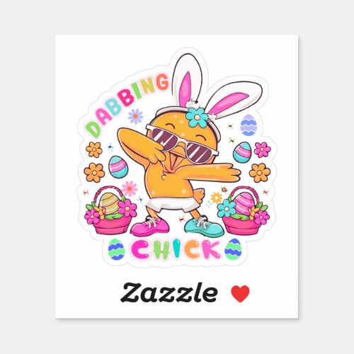 Cute Easter dabbing chick easter eggs  Sticker
