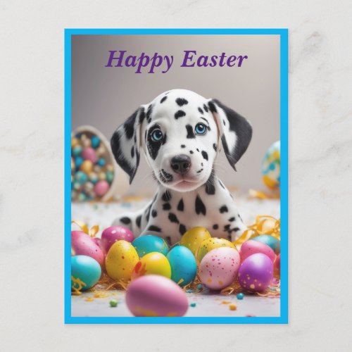 Cute Easter Dalmatian Postcard