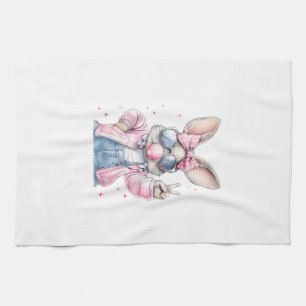 Cute Easter Day Bunny Blowing Bubble Rabbit Women Kitchen Towel