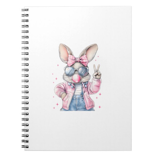 Cute Easter Day Bunny Blowing Bubble Rabbit Women  Notebook (Front)