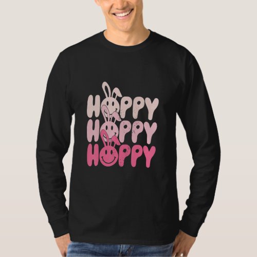 Cute Easter Day Bunny Ears Hoppy Crew Dont Worry  T_Shirt