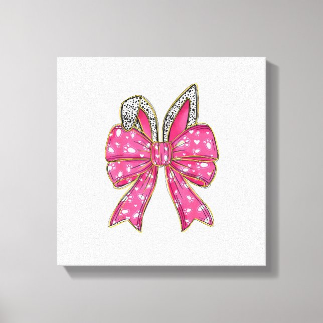 Cute Easter Day Coquette Bow Bunny Rabbit Womens G Canvas Print (Front)