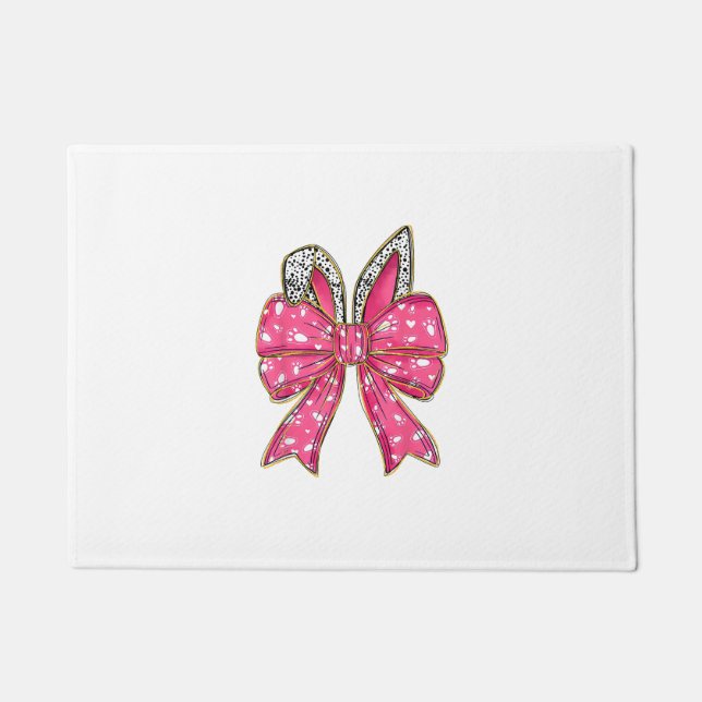 Cute Easter Day Coquette Bow Bunny Rabbit Womens G Doormat (Front)