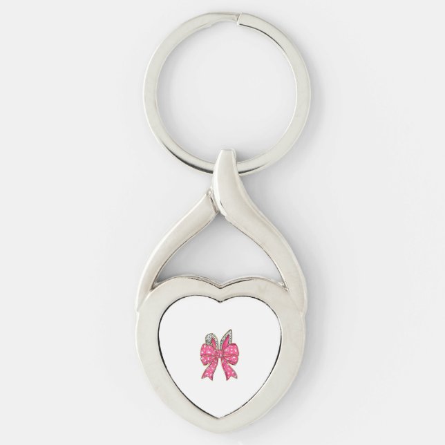 Cute Easter Day Coquette Bow Bunny Rabbit Womens G Keychain (Front)