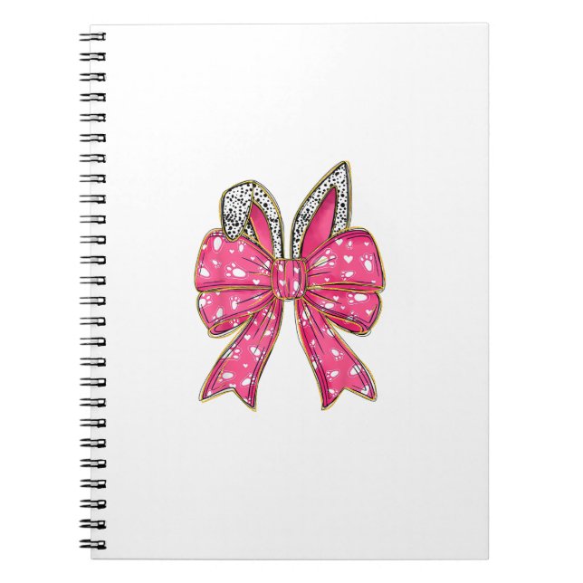 Cute Easter Day Coquette Bow Bunny Rabbit Womens G Notebook (Front)