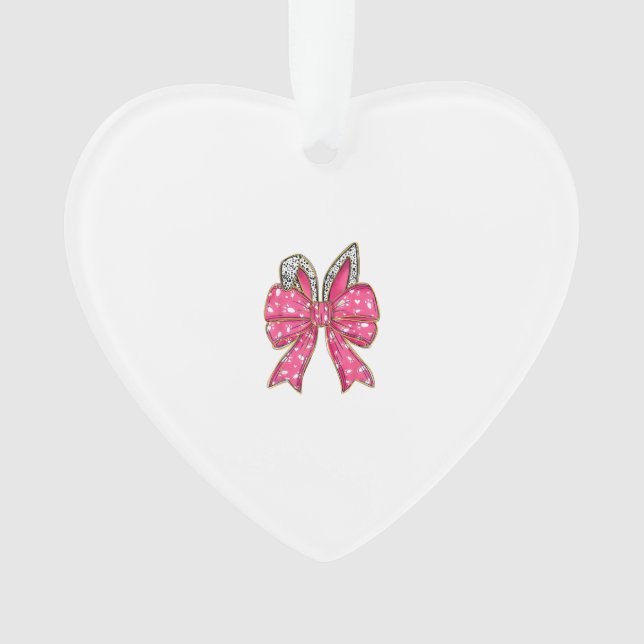 Cute Easter Day Coquette Bow Bunny Rabbit Womens G Ornament (Front)