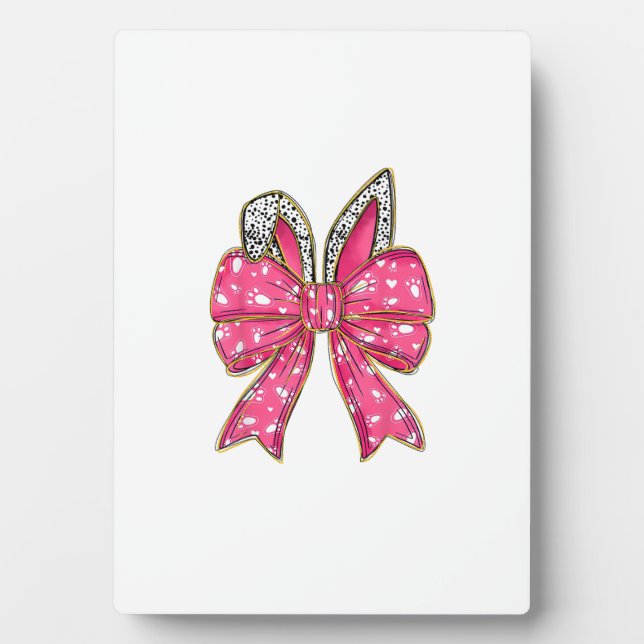 Cute Easter Day Coquette Bow Bunny Rabbit Womens G Plaque (Front)