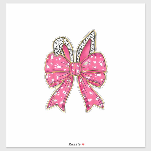 Cute Easter Day Coquette Bow Bunny Rabbit Womens G Sticker (Sheet)