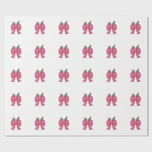 Cute Easter Day Coquette Bow Bunny Rabbit Womens G Wrapping Paper (Flat)