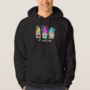 Cute Easter Day Gnome Love Lunch Lady Women Matchi Hoodie