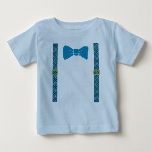 Cute Easter Design with Bow Tie and Suspenders Baby T_Shirt