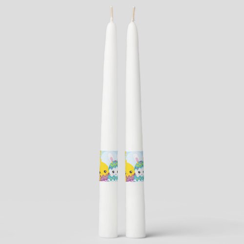 Cute easter duo taper candle