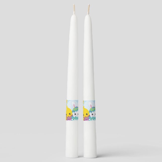 Cute easter duo taper candle (Front)