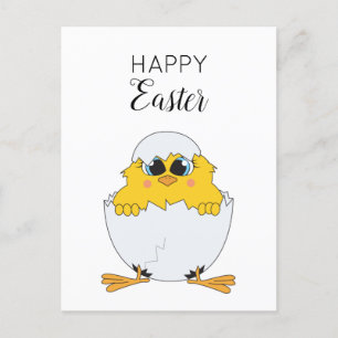 Cute Easter Egg & Chick Happy Easter  Holiday Postcard