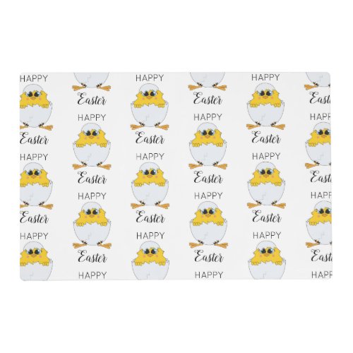 Cute Easter Egg  Chick Happy Easter  Placemat