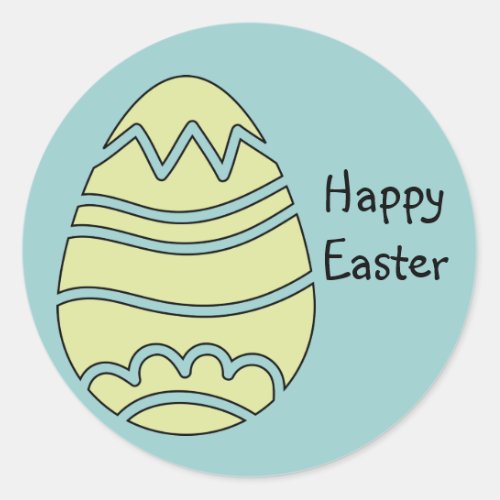 Cute Easter egg design Classic Round Sticker