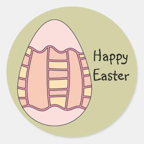 Cute Easter egg design with stripes Classic Round Sticker