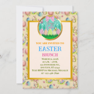 Cute Easter Egg Hunt and Colorful Butterflies Invitation