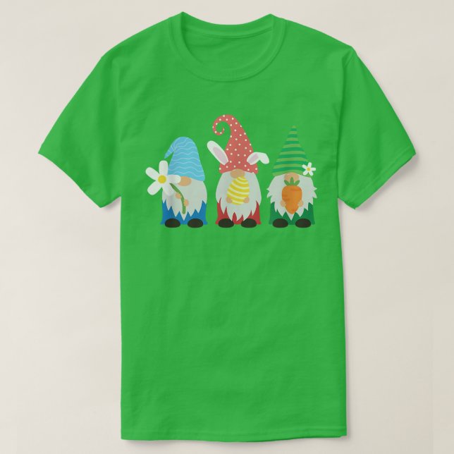 Cute Easter Egg Hunt Gnomes  T-Shirt (Design Front)