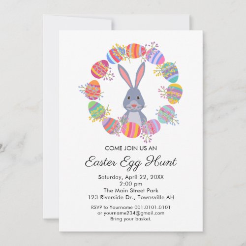 cute Easter Egg Hunt Invitation Birthday Party