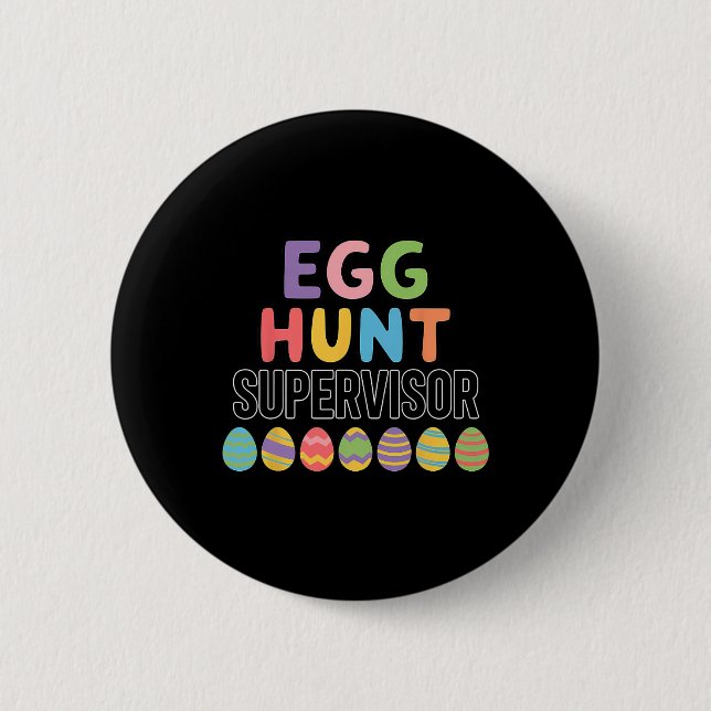 Cute Easter Egg Hunt Supervisor  Button (Front)