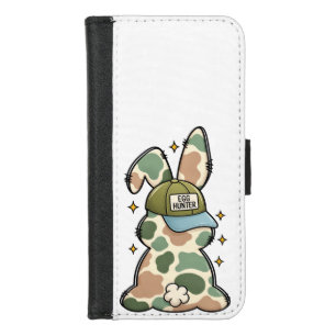 Cute Easter Egg Hunter Bunny – Funny Camouflage Ra iPhone 8/7 Wallet Case