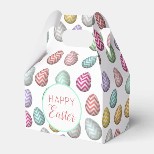 Cute Easter Egg Pattern Pastel Colors Favor Boxes