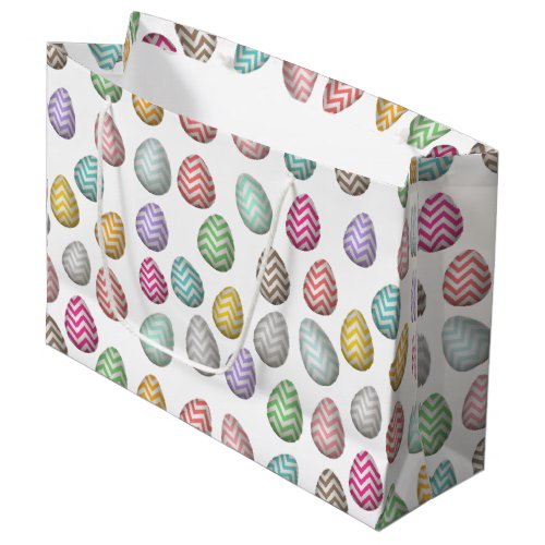 Cute Easter Egg Pattern Pastel Colors  Large Gift Bag