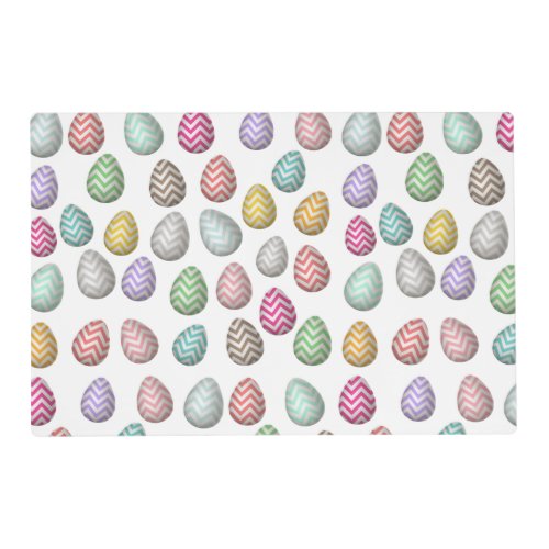 Cute Easter Egg Pattern Pastel Colors Placemat