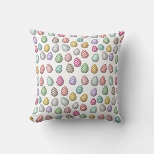 Cute Easter Egg Pattern Pastel Colors  Throw Pillow