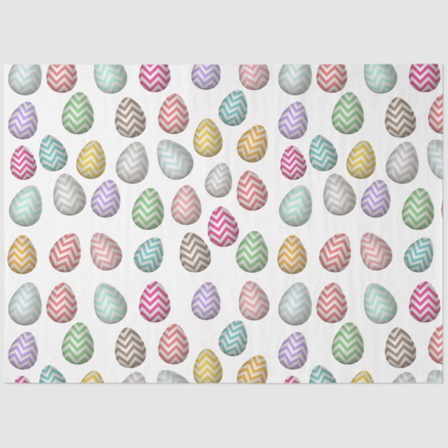 Cute Easter Egg Pattern Pastel Colors Tissue Paper (Front)