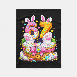 Cute easter eggs 67 bunny ears candy six seven 6 7 fleece blanket
