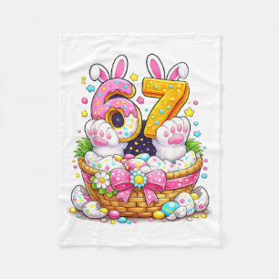 Cute Easter Eggs 67 Bunny Ears Candy Six Seven 6 7 Fleece Blanket