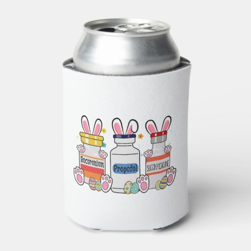 Cute Easter Eggs Bunny Ears Happy Easter Day ICU Can Cooler