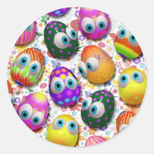 Cute Easter Eggs Cartoon Stickers