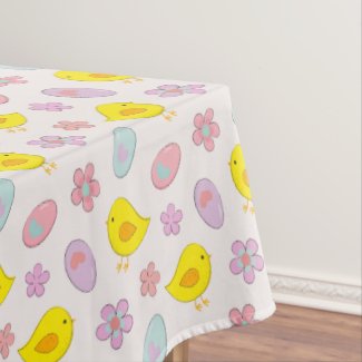 Cute Easter Eggs Chicks and Flowers Pattern Spring