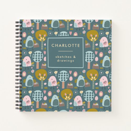 Cute Easter Eggs Chicks Personalized Sketchbook Notebook