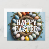 Cute Easter Eggs & Floral Collage Postcard (Front/Back)