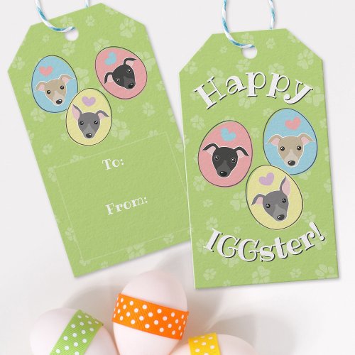 Cute Easter eggs Italian Greyhound Funny Dog lover Gift Tags