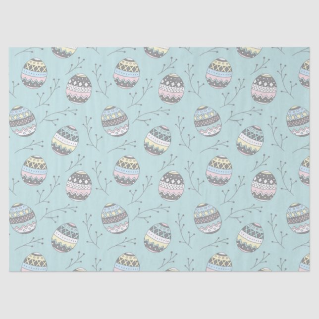 Cute Easter eggs pastel colors Tissue Paper (Front)