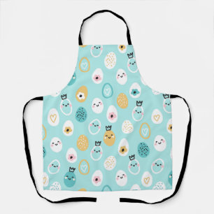 Cute Easter Eggs Pattern Kawaii Pastel Eggs Apron