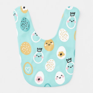 Cute Easter Eggs Pattern Kawaii Pastel Eggs  Baby Bib